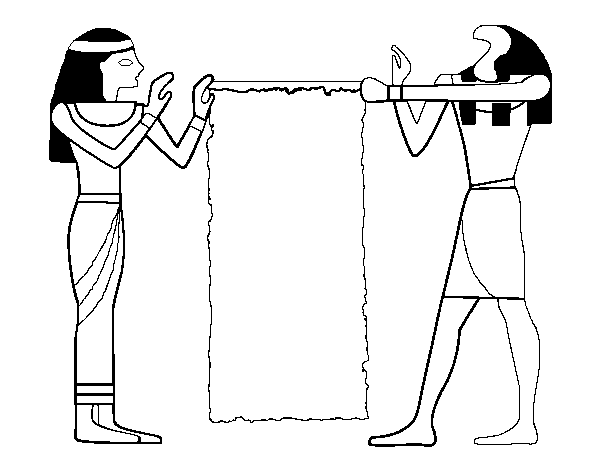 Desenho de Cleopatra e Thot para Colorir