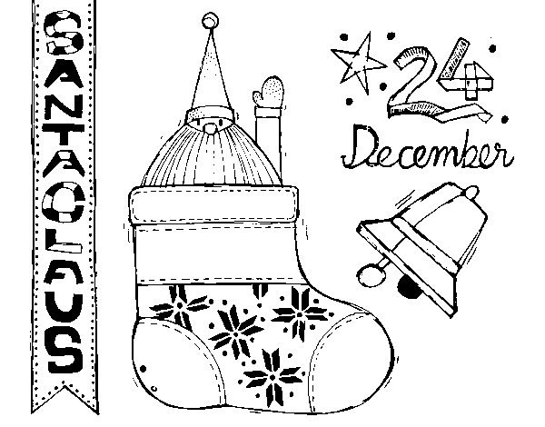 Desenho de Collage Santa Claus para Colorir