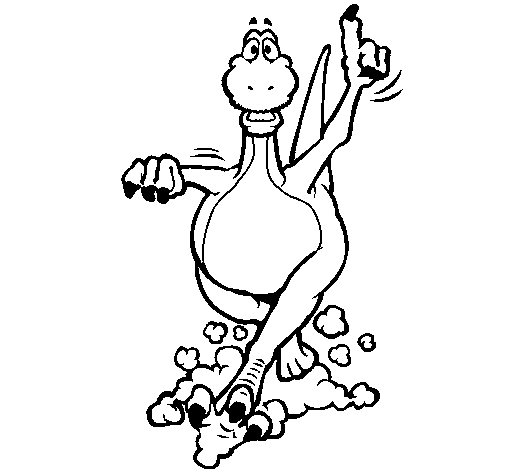 Desenho de Dinossauro a correr para Colorir