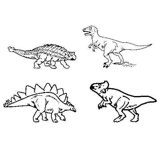 Desenho de Dinossauros de terra para Colorir