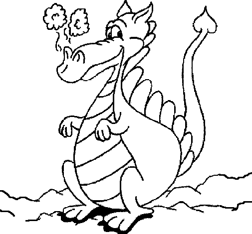 Desenho de Dragão  1 para Colorir