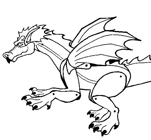 Desenho de Dragão feroz para Colorir