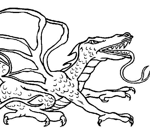 Desenho de Dragão réptil para Colorir