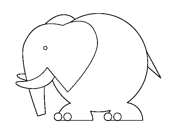 Desenho de Elefante grande para Colorir