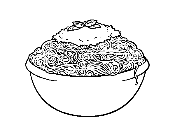 Desenho de Espaguete para Colorir
