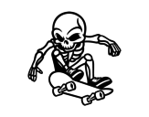 Desenho de Esqueleto Skater  para colorear