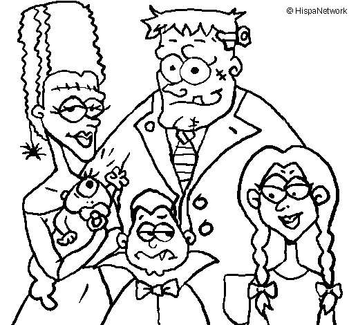 Desenho de Família de monstros para Colorir