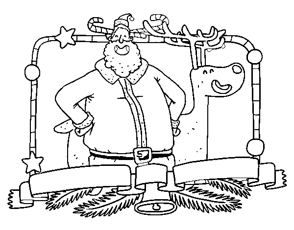 Desenho de Feliz Natal para todos para Colorir