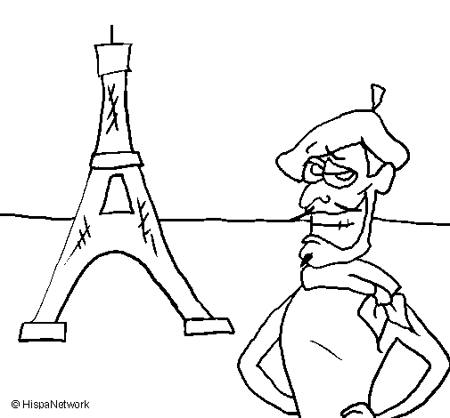 Desenho de França para Colorir