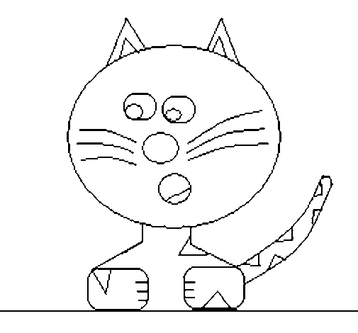 Desenho de Gato V para Colorir