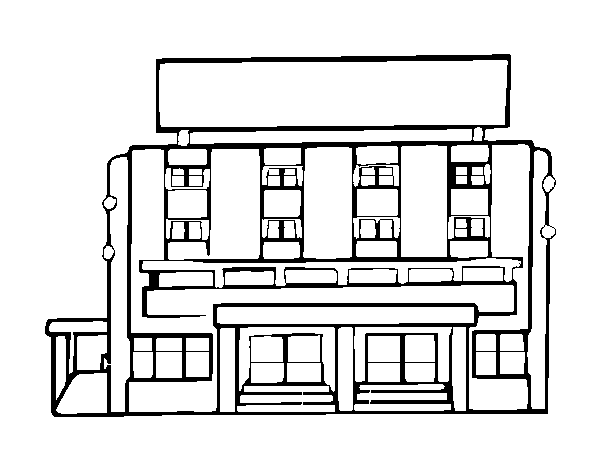 Desenho de Hotel para Colorir