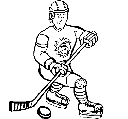 Desenho de Jogador de hoquei no gelo para Colorir