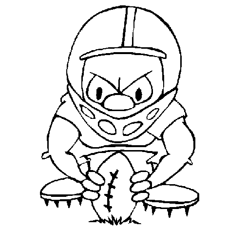 Desenho de Jogador em posição para Colorir