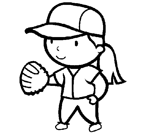 Desenho de Jogadora de basebol para Colorir