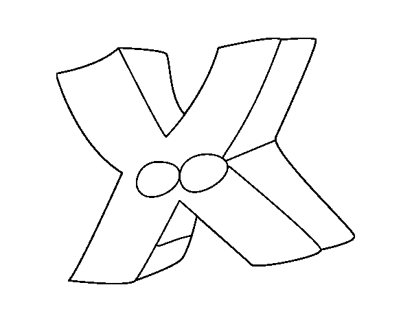 Desenho de Letra X para Colorir