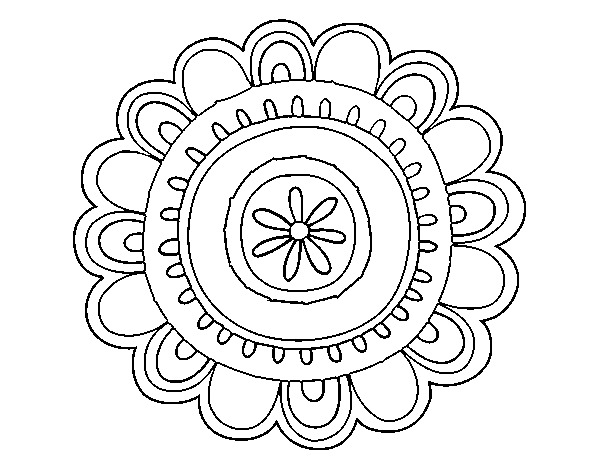 Desenho de Mandala alegre para Colorir