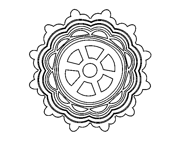Desenho de Mandala em forma de leme para Colorir