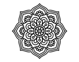 Desenho de Mandala flor de la concentração para colorear