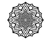 Desenho de Mandala simetria simples para colorear