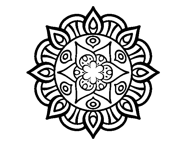 Desenho de Mandala vida vegetal para Colorir
