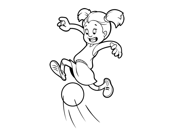 Desenho de Menina com bola para Colorir - Colorir.com