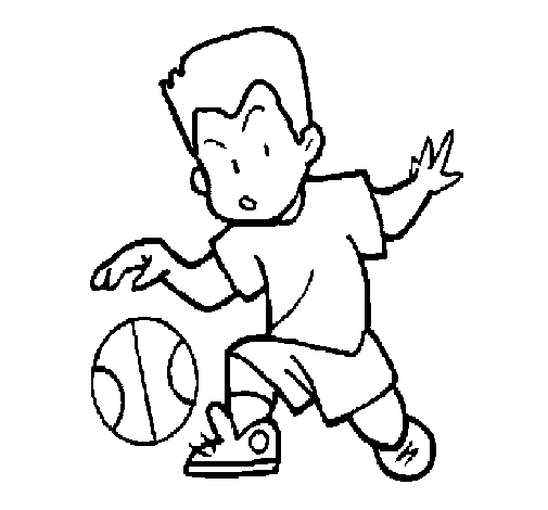 Desenho de Menino a chutar a bola para Colorir