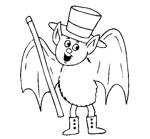 Desenho de Morcego mago para Colorir