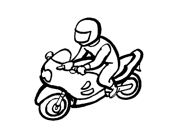 Desenho de Motociclista para Colorir