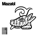 Desenho de Os dias astecas: veado Mazatl para colorear
