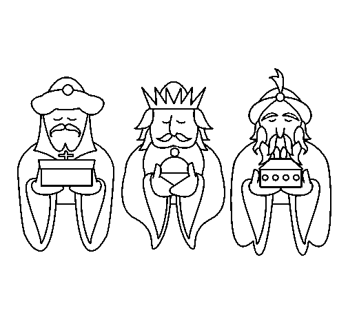 Desenho de Os Reis Magos 4 para Colorir