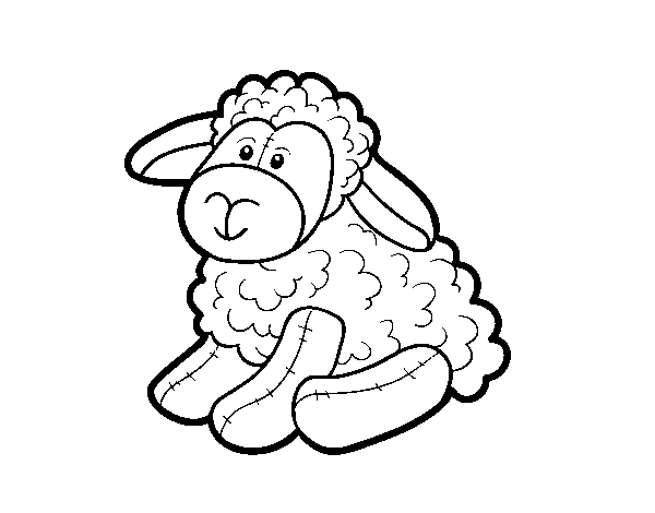 Desenho de Ovelhas de pelúcia para Colorir