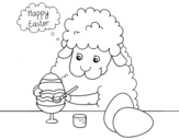 Dibujo de Ovelhas pequenas para colorir ovos de páscoa