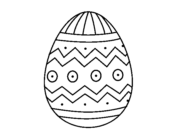 Desenho de Ovo de páscoa com estampas para Colorir