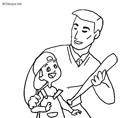 Desenho de Pai e filho para Colorir