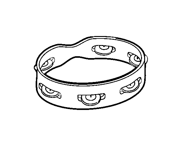 Desenho de Pandeireta semi-circular para Colorir