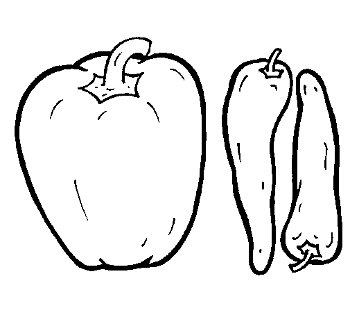 Desenho de Pimentos para Colorir