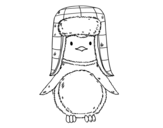 Desenho de Pinguim com chapéu para colorear