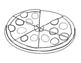 Desenho de Pizza de pepperoni para colorear