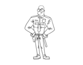Desenho de Policial durão para colorear