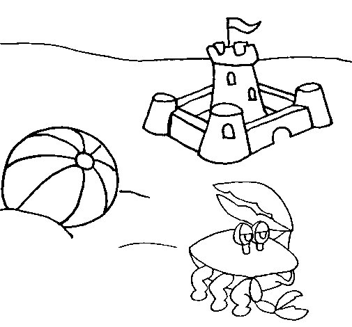 Desenho de Praia 2 para Colorir