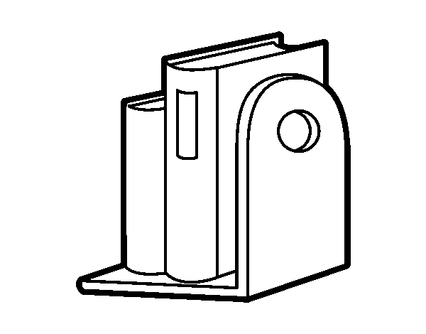 Desenho de Prateleira de livros para Colorir