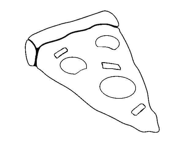 Desenho de Ração de pizza para Colorir