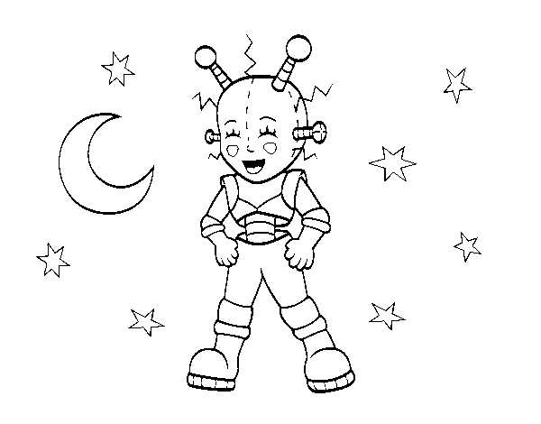 Desenho de Robô astronauta para Colorir