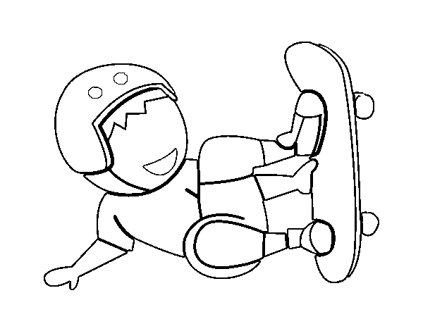 Desenho de Salto do skate para Colorir