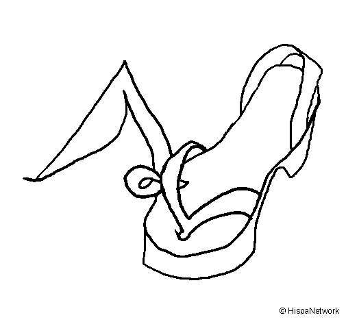Desenho de Sandália para Colorir
