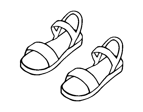 Desenho de Sandálias para Colorir
