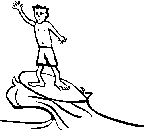 Desenho de Surfe para Colorir