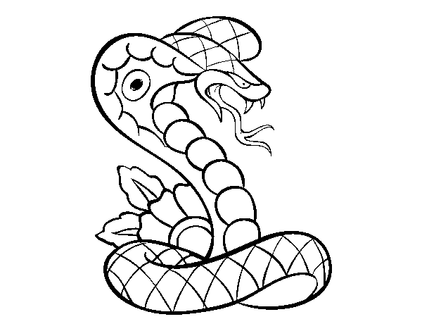 Desenho de Tatuagem de cobra para Colorir