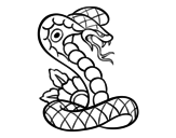 Desenho de Tatuagem de cobra para colorear