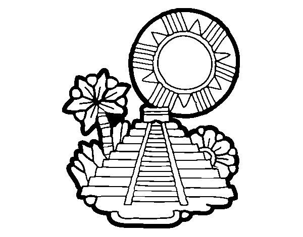 Desenho de Templo de Kukulcán para Colorir